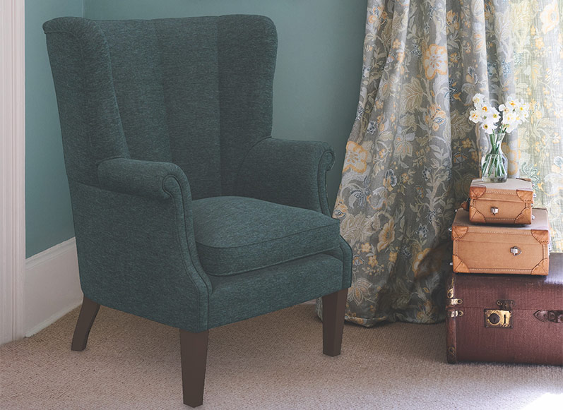 1 Whitewell Fluted Chair in Textured Velvet Veridian